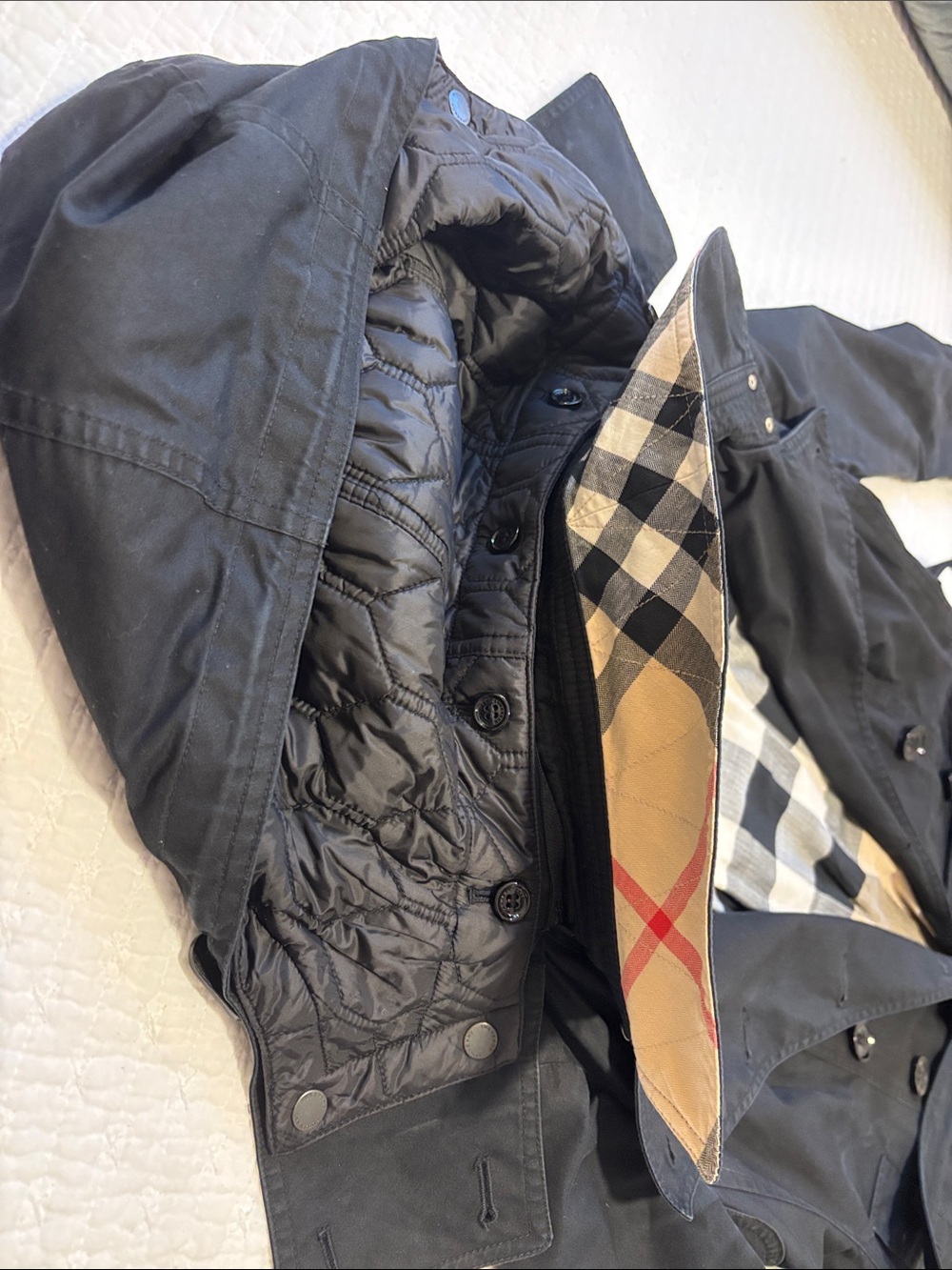 Burberry Reymoore Hooded Trench Coat-black. Size 8 - Picture 5 of 10